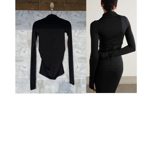 RICK OWENS Cutout ruched stretch-jersey top size 36/6 - Picture 3 of 9